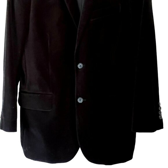 MEN’S EXPRESS BLACK VELVET 2 BUTTON BLAZER JACKET SIZE 40R - Picture 9 of 14